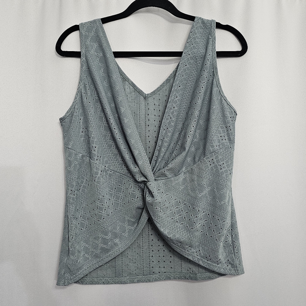 Women's Sage Green Twist Back Tank Size L